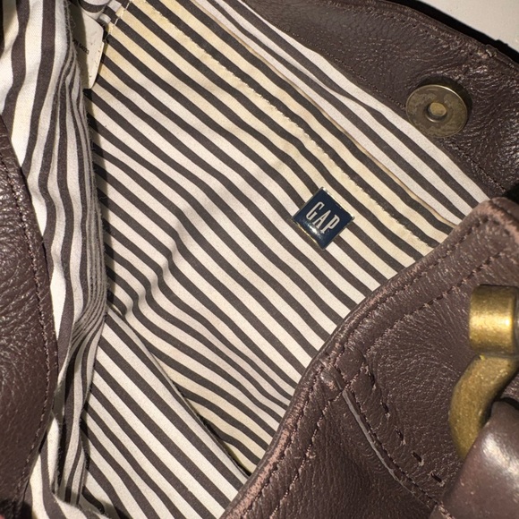 GAP Dark Brown Leather Shoulder Hobo Bag - Picture 3 of 6